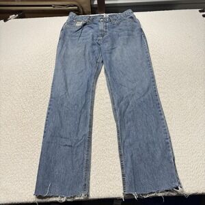 Cinch Jeans Mens 38x36 Blue Regular Straight Raw Hem Western Light Wash